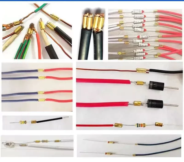 Sample wires and cable spliced by 1.8T wire splice band splicing machine.