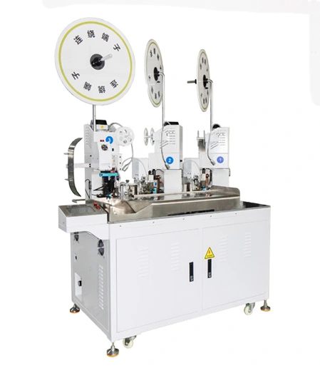 Fully Automatic Double Wires Three Terminals Crimping Machine