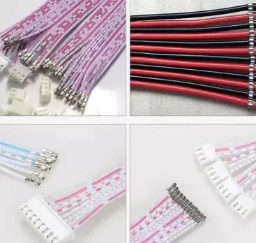 this is crimped ribbon cable processed by ribbon cable splitting and terminal crimping machine wih counter.