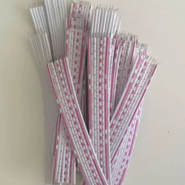 this is Sample ribbon cable processed by automatic ribbon cable cutting stripping splitting machine.