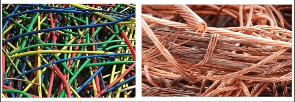 scrap copper is recycled from the cable stripped from scrap cable stripping machine.