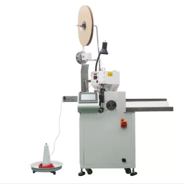 this is automatic wire cutting stripping single-end chain terminal crimping machine