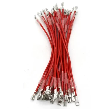 this is double ends crimped wire for new engergy vehicle and made by fully automatic double ends wire terminal crimping machine.