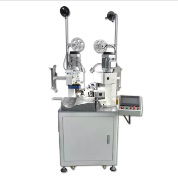 Fully automatic double-ends single wire terminal crimping machine.