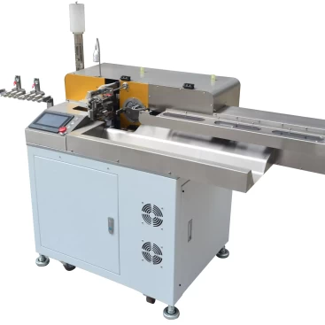 this is an Automatic Multi Twist Tin 10-Wire Cutting Stripping Machine applied in electric industries.