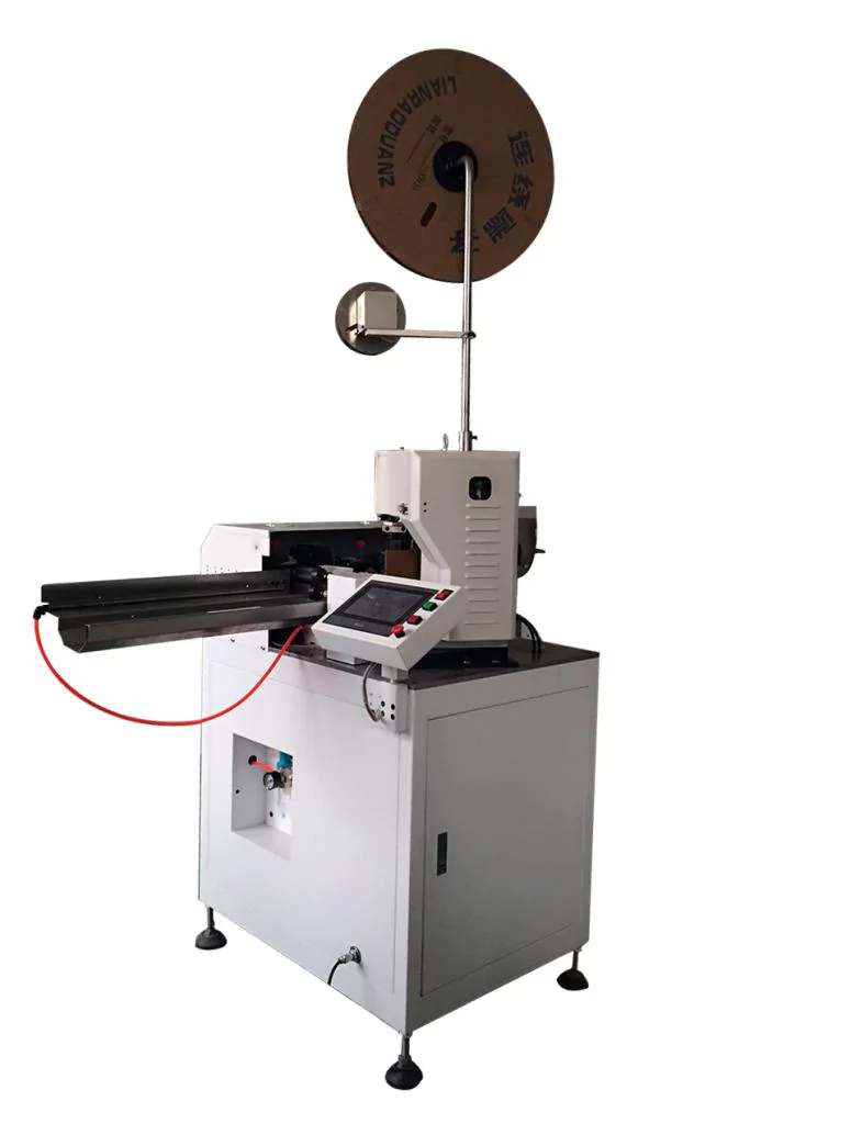 this is a Fully Automatic Single Head Wire Crimping Machine.