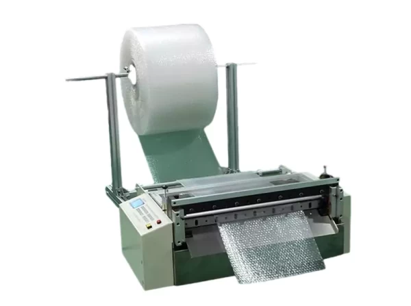 automatic air bubble poly film cutting machine.