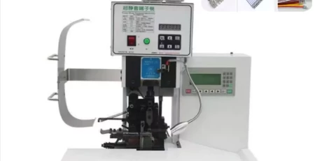 this is ribbon cable crimping machine which is used in wire harness processing.