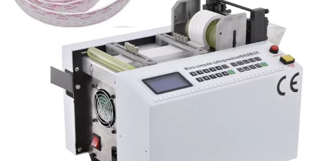 this is automatic ribbon cable cutting machine which cut the ribbon cable to length.