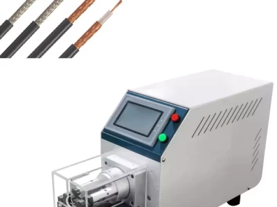 this is automatic wire stripping machine which is used for stripping coax cable in wire harness processing.