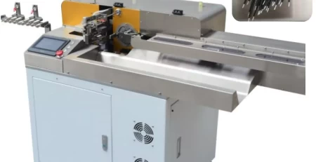 this is automatic wire cutting stripping twisting tinning machine which is used in wire harness processing industries.