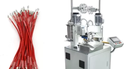 this is an automatic double ends crimping machine which is specialized in wire cutting and stripping, crimping in wire harness processing.