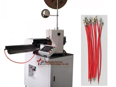 this is fully automatic wire cut strip crimping machine which is used in wire harness processing.