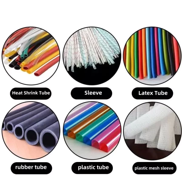 there are plastic tubings such as heat shrink tube, rubber tube and so on.