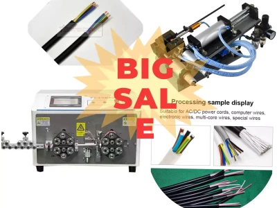 This is automatic wire stripping machine compared to semi-automatic or pneumatic cable stripper used in wire harness processing.