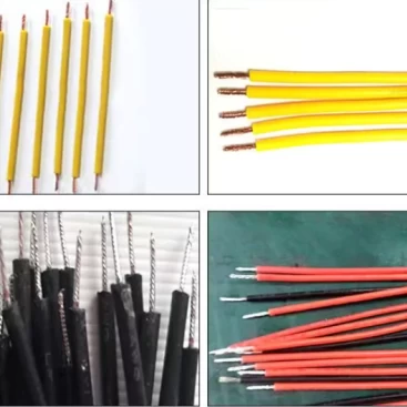 This is electric wire processed by automatic wire cutting stripping twisting machine specialized in electronics industries.