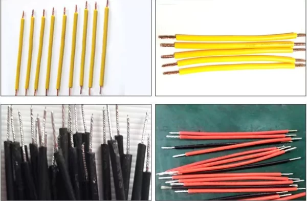 This is electric wire processed by automatic wire cutting stripping twisting machine specialized in electronics industries.