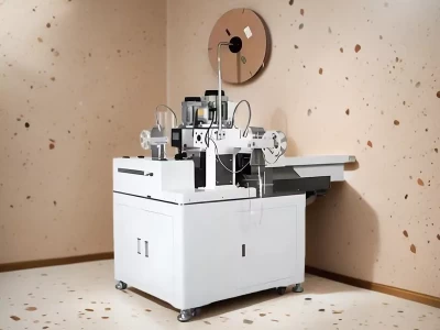 This is automatic wire cutting stripping linear feeding terminal crimping machine which is used in wire harness processing and electronics industries.