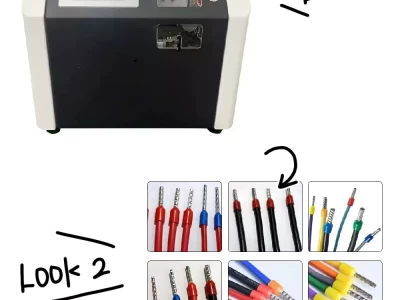 This semi-automatic wire stripping ferrule crimping machine is widely used for tubular terminal crimping in wire harness processing industries.