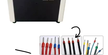 This semi-automatic wire stripping ferrule crimping machine is widely used for tubular terminal crimping in wire harness processing industries.