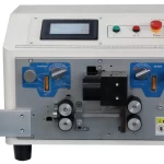 This is automatic wire stripping machine specialized for cut strip split double parallel wire.
