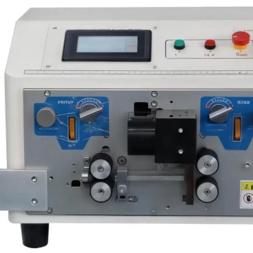 This is automatic wire stripping machine specialized for cut strip split double parallel wire.