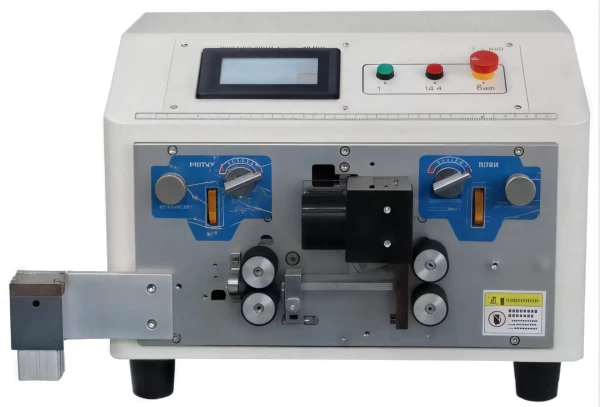 This is automatic wire stripping machine specialized for cut strip split double parallel wire.