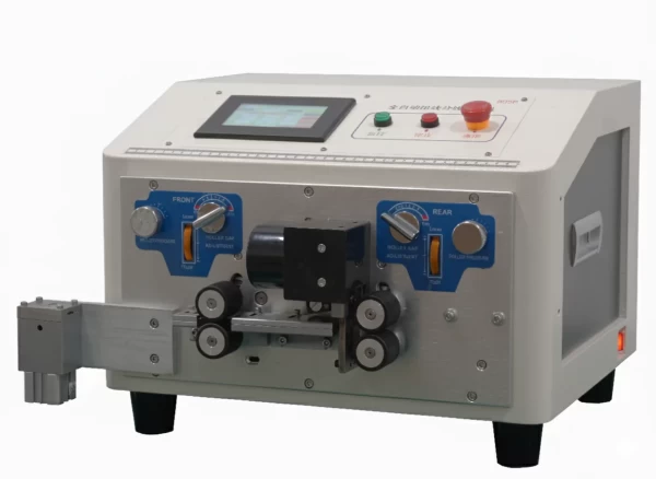 This is automatic ribbon cable cutting stripping splitting machine which is used for processing ribbon cable 12pin max.