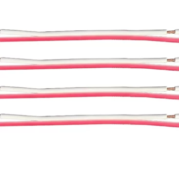 this is dual parallel wire with diffirent length cutting processed by automatic wire stripping machine.