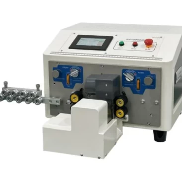 This is automatic wire cutting stripping and twisting machine which adopts rubbing plate to twist copper wires.