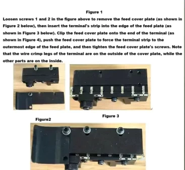 This is part of terminal crimping machine details for guiding user's operation.