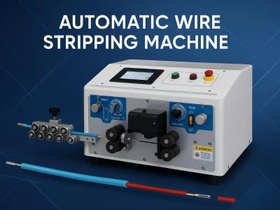 This is fully automatic wire cutting stripping machine which is specialized for electric wires in electronics industries.