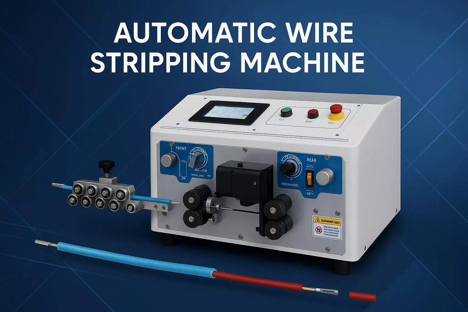 This is fully automatic wire cutting stripping machine which is specialized for electric wires in electronics industries.