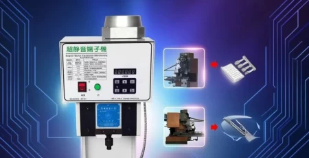 This is a super mute terminal crimping machine which is assemblied with side feed and direct crimping applicator.